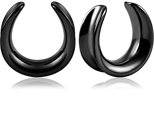 Vankula Ohr Tunnel 1 Paar Saddles Flesh Plugs Edelstahl für männer damen Ohrpiercing Schmuck 6mm bis 25mm