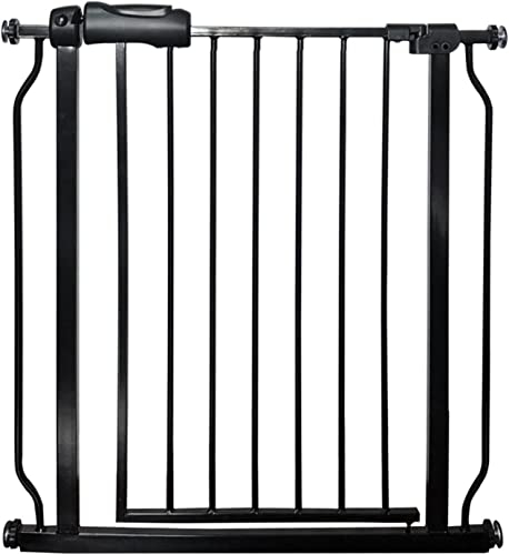 Samnuerly Hundeschutzgitter,180° Zwei Wege Tür 29-33Zoll Druckmontiertes Metall-Kindergitter,Treppengitter für Hunde,Kein Bohren (Color : Black, Size : 74-85.9cm)