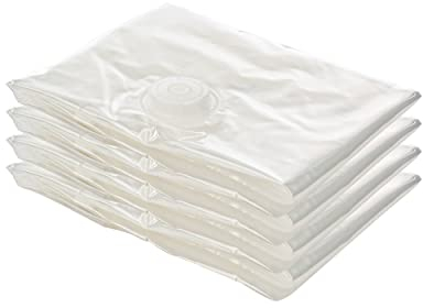 Bolsas de Almacenamiento al Vacío 50x60cm Ahorra Espacio al Guardar Ropa, Edredones, Almohadas y Mantas (Paquete de 4)