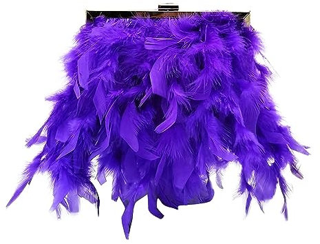 MOISTRI Frauen Feder Abend Geldbörsen und Clutches Exquisite Quaste Perle Tragetaschen für Hochzeit Bankett Party (7.87*1.97*5.91(20CM*5CM*15CM), Pearl(Lila))