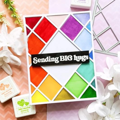 Ammsochy Cutting Dies 3D Background Frame Metal Stencils Scrapbooking Tools DIY Craft Carbon Steel Embossing Template for Paper Card Making Album Arts Supplies (Rectangle Back Frame G-11.1x14.3cm)