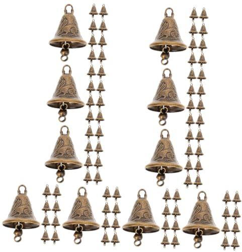 YARNOW 110stücke Teiliges Metall Antique Bell Windspiel Feng Shui Glücksglocken Hängende Deko Für Auto Garten Basteln Stilvariationen Zufällig