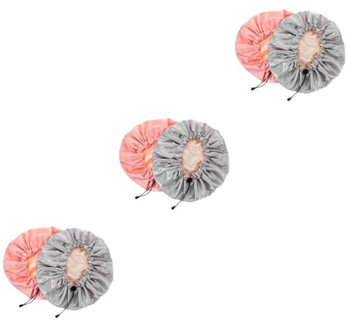 FOMIYES 6stücke Verstellbare Doppellagige Satin Schlafhaube Und Duschhaube Für Damen Pflegt Frisuren Atmungsaktiv Und Für
