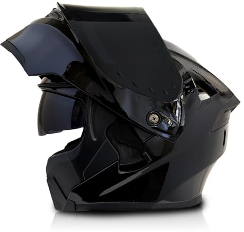 Klapphelm Integralhelm Motorradhelm Mit Doppelvisier Stoßfester Flip Vollvisierhelm Hohe Qualität Helm DOT/ECE Zertifiziert Schutzhelm Für Herren Damen Scooter Motocross Helm 20,XXL:63-64CM