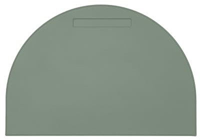 Eglooh - Luna - Schreibtischunterlage echtem Leder Salbei Grün cm 50x35 - Mit halbrunder Form, Stiftfach und Handwerkliche Nähte - Made in Italy