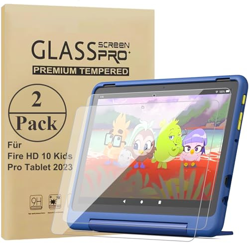 HunDun 2 Stück Schutzfolie für 10 Zoll Kids Pro 2023, Panzer Schutz Glas Folie Displayschutz