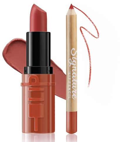 Boobeen Lip Liner & Lipstick Set, rouge à lèvres mat et crayon pour les lèvres pour les femmes, bâtons de rouge à lèvres pour un maquillage des lèvres longue durée