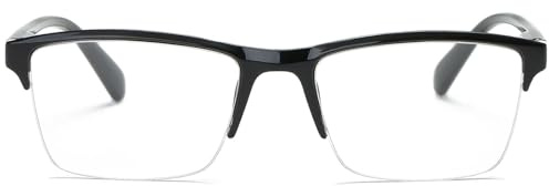 ABETOS Lesebrille Halbrahmen Herren Damen Halbrand Mode Sehhilfe Lesehilfe Federscharnier Rechteckig Lesebrillen 0.0 0.25 0.5 0.75 1.0 1.25 1.5 1.75 2.0 2.25 2.5 2.75 3.0