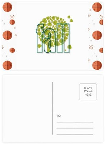 Lot de 20 cartes postales de basket-ball Motif arbres à feuilles caduques d'automne