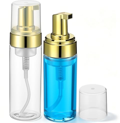 NOLITOY Lot De 2 Flacons Rechargeables Transparents pour Maquillage Flacon Vide De Voyage en Plastique Rangement Cosmetique Salle De Bain Distributeur Pompe 17.00 X 4.60 X 4.60 Cm