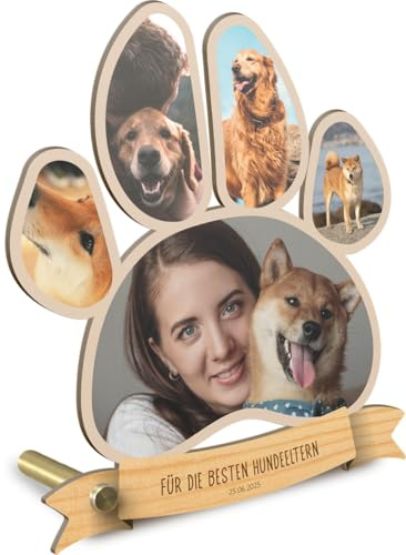 Generisch Hund Geschenk personalisiert - Foto Geschenk Holzbild opt. mit Sockel - Hundeliebhaber Geschenke, Tier Deko, Hunde Geburtstagsgeschenk, Hund Geschenke, Hundemama