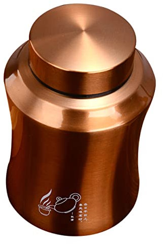 Alipis Dicker Edelstahl Teebehälter Mit Deckel Luftdichte Teedose Für Losen Tee Küche Aufbewahrung Gold Klein Stilvoll Und Schutz Vor Feuchtigkeit