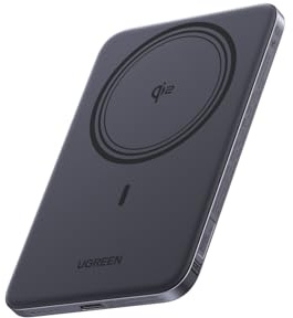 UGREEN MagFlow Air Ultra Slim Magnetisk Powerbank 5000mAh Qi2 15W, (Grå) | Ultratunn 0,86cm (127 g), Qi2 Certifierad, PD 20W, Högkvalitativa ATL-Celler, för iPhone 17-12, för Resor och Pendling
