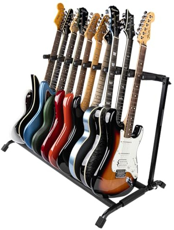 Rok-It Gator Multi Guitar Stand Rack with Folding Design, Holds up to 10 Electric or Acoustic Guitars (RI-GTR-RACK10)