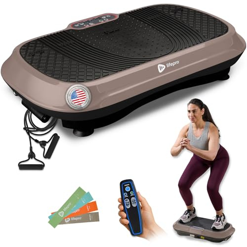 Lifepro Waver Vibration Plate Exercise Machine – High-Intensity Vibration for Muscle Activation, Full-Body Workout Vibrating Platform with Loop Bands, Fitness Equipment for Strength Toning & Fat Loss