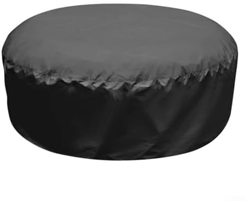 Runde Whirlpool-Abdeckung, Poolabdeckung Rund für 215-255 cm Pools, Planenmaß Ø 285 cm, 210D vollständige Abdeckung, UV-beständig, für Whirlpool-im Freien(Schwarz)
