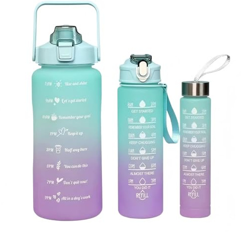 Lengender Borraccia sportiva 2L con cannuccia e marcatore di tempo di motivazione, bottiglia d'acqua senza BPA, riutilizzabile, impermeabile e riutilizzabile (lotto 3)