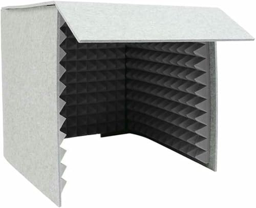 GFXYQPDNV Foldable Portable Noise Enclosure, Microphone Vocal Soundproof Shield, Square Microphone Isolation Booth Cube for Home Studio and Music Recording