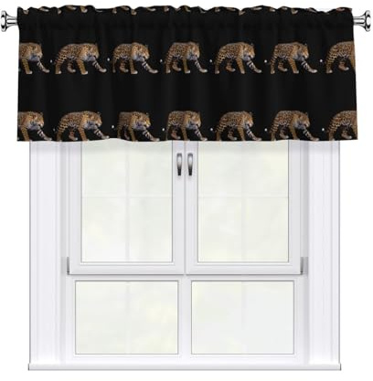 HHGFASD Tenda con motivo leopardato pronto a balzare, 137,2 x 45,7 cm, per cucina, bagno, lavanderia e decorazione per studio