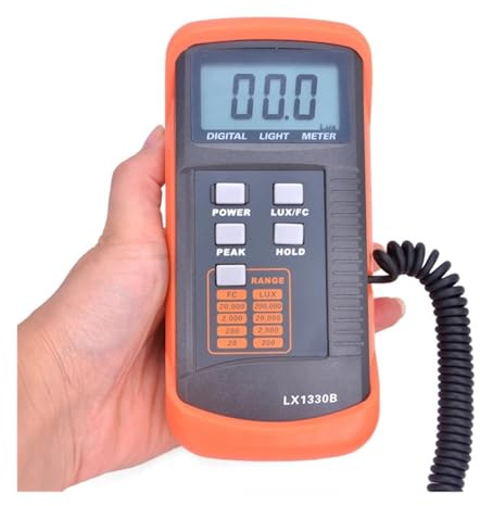 Luxmètre numérique Professionnel 0,1 à 200 000 Lux/FC LCD Détecte l'intensité Lumineuse Maintien précis des données de la Lecture maximale