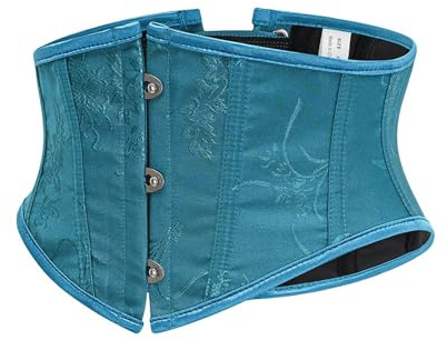 ZTFYKLIN Cinturón De Corsé para Mujer, Bajo El Busto con Ballenas, Cinturones Cintura Retro Bragas Fajas Uctoras Abdomen (Dark Blue, XS) Corset Morado Pirata Mujer Vestir Black Lila Vampiro Azul