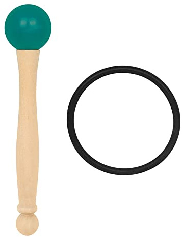 Campana tibetana in gomma con manico in legno per cristallo al quarzo o tibetano ciotole per yoga in cristallo e accessori per percussioni sonore O-Ring