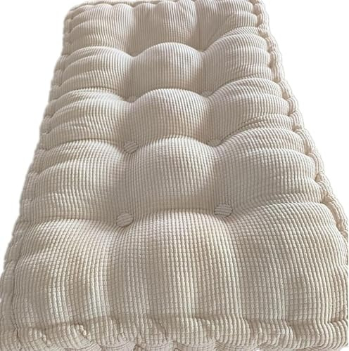 Yekuhe Cojín para Banco a Medida con Base Antideslizante - Cojines para Bancos Acolchada para Exterior e Interior, Jardín, Terraza, Sofá y Palets(Beige,160x40x8cm)