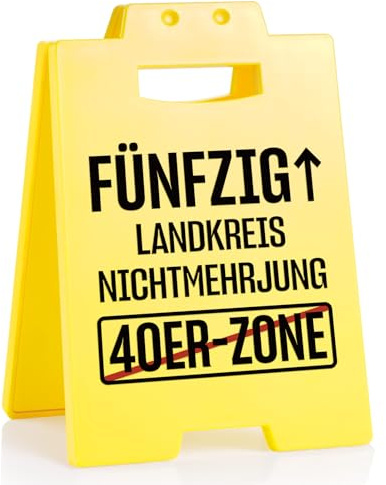 Juratar Lustiges Tischschild Geschenk zum 50. Geburtstag Männer oder Frauen | Witziges 50. Geburtstagsgeschenk für Männer, Frauen, Freund, Papa, Onkel, Kollege oder Partner 16 × 10 cm