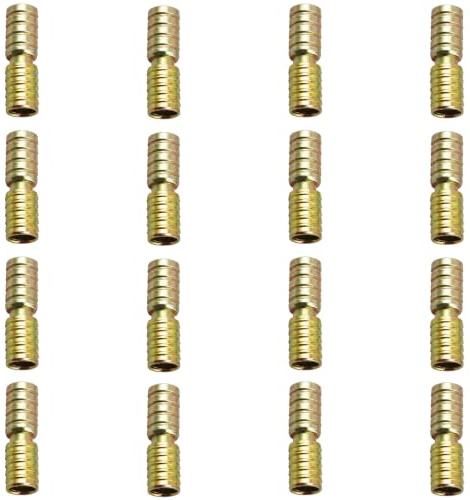 Flush Alignment Dowel Pins Prevent Gaps, 8x24.5mm Knurled Baseboard Dowels for Model Railway Rail and Furniture Table Assembly, Galvanised Carbon Steel, 16 Pcs