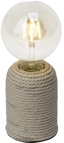 Tischlampe im Nature Style - dekorative Tischleuchte mit Schalter - | Tischlampe im Nature Style - dekorative Tischleuchte mit Schalter - Beton/Seil Natur - 12cm Höhe