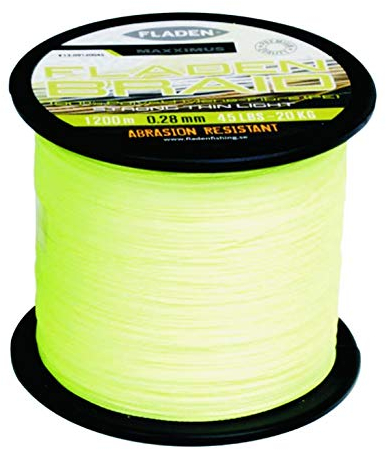 Fladen MAXXIMUS Braid, geflochtene Angelschnur in Pink oder Gelb verfügbar, Schnurstärke 0,10mm - 0,35mm, Tragkraft von 9kg - 30kg (Gelb - 0,28mm - 20kg, 1200)