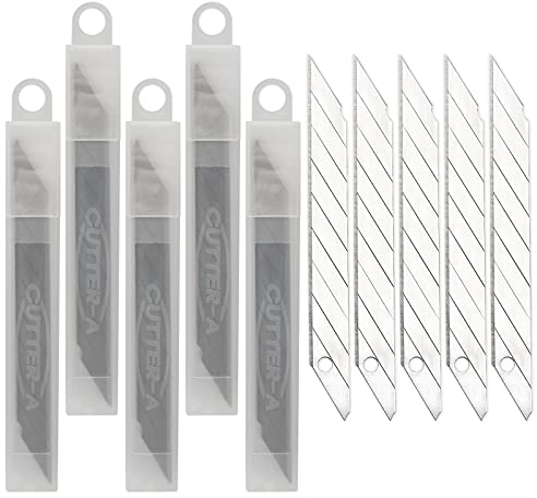 EHDIS 50 Unidades Cuchillas de 30 Grados para Cutter, 9 mm Snap-Off Hojas estándar, Cuchilla tronzable para Cúter, Cuchillas de Repuesto para Cúter Profesional y de precisión