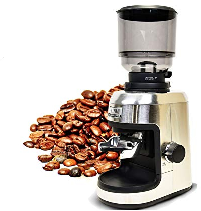 Hanchen Macinacaffè Elettrico 450g Macinacaffè Commerciale Acciaio Inox con Spessore Regolabile a 30 Livelli Luce LED