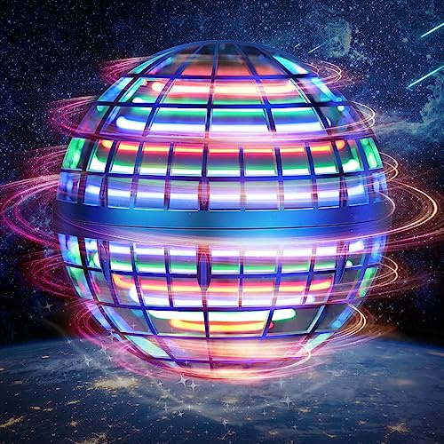 LEMATRIX Flying Orb Ball Toy, Hover Ball Boomerang Fly Fidget Spinner, Cool Toys Gifts for 6 7 8 9 10 11 12+ Years Old boy Girls Teens, Hand Mini Drone Cosmic Globe, Indoor Outdoor Toys(Blue)