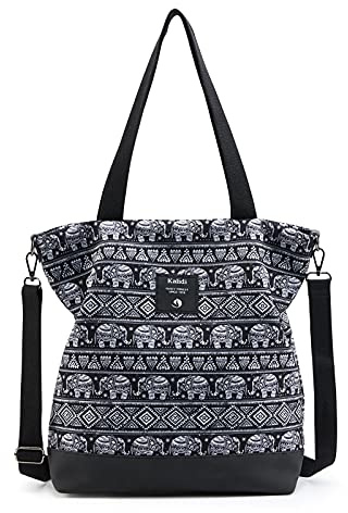KALIDI Groß Damen Umhängetasche/Handtasche Shopper Hobo Bag Crossbody Bag | Canvas Tasche Schultertasche Totepack Shopper Casual Handtaschen für Schule Büro Arbeit Reisen Ausflug Einkauf