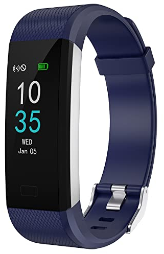LEBEXY Fitness Armband Schrittzähler, Fitness Tracker mit Kalorienzähler, IP68 Wasserdichter Smartwatch Fitness Uhr Sportuhr Aktivitätstracker, Blau
