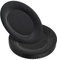 STACKABLES ~ Pack of 20 Hard Lightweight Plastic Plates ~ 10 Elegant Reusable Dinner Plates ~ Black with Seashell Rim