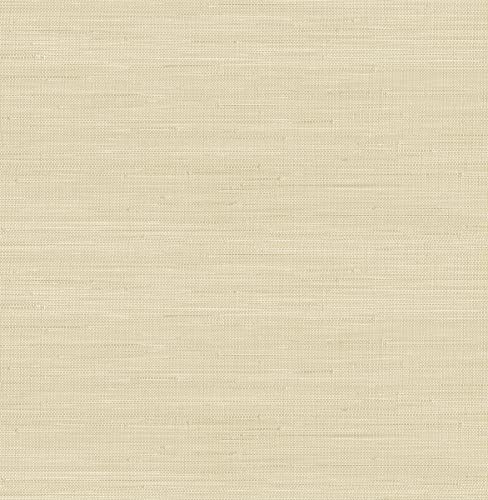 NuWallpaper x Society Social Classic Faux Grasscloth Peel and Stick Wallpaper, Wheat