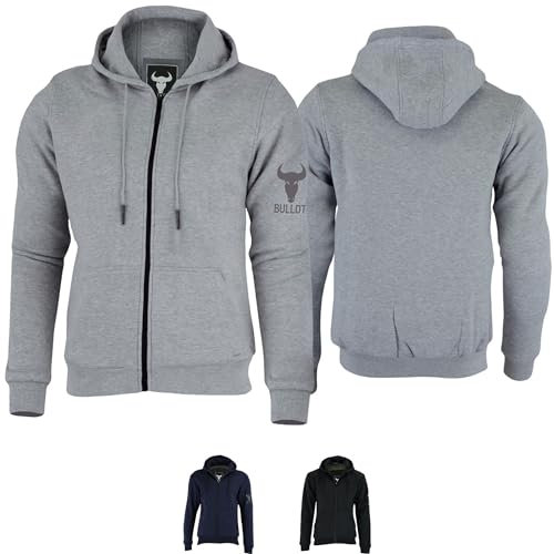 BULLDT Herren Motorrad Hoodie mit 4 CE-Protektoren 100% Aramid-Futter Schutz Kapuzenpullover - Motorradhoodie als Sommer Motorradjacke & 360° Schutzjacke - 2 Zipper-Taschen Bikerjacke Grau - 56