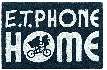 Grupo Erik Zerbino ET Extra Terrestre - Zerbino Ingresso ET Telefono Casa, fabbricato con una base in PVC antiscivolo, 40 x 60 cm, zerbino simpatico, tappeto ingresso esterno