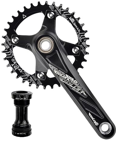 LSRRYD Mountainbike Kurbelgarnitur Single Speed Kettenblatt Fahrrad-Kurbelarm 170mm 175mm 104BCD 32T 34T 36T 38T 40T 42T mit Tretlager (Color : 42T, Size : 175mm)