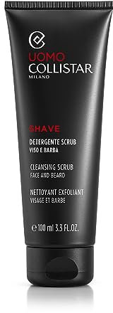 Collistar Uomo Detergente Scrub Viso e Barba,Deterge ed Esfolia, Effetto Detox Purificante, 100ml