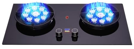 Propane Stove,2 Burners Portable Propane Stove,Tempered Glass Gas Cooktop,Maximum 17742.4BTU Great for Food Trucks and Family Restaurants (Color : LPG, Size : Style 4)