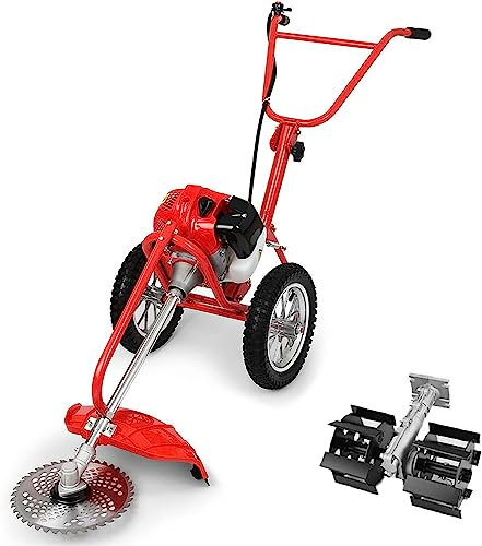 Cortacésped pequeño Multifuncional de Gasolina con Motor de 42,7 CC, escarificador de pie con Motor de 2 Tiempos, cortacésped a Gas