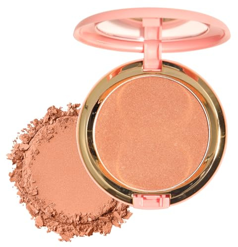 Beauty Searcher Schimmernder Bronzer Puder, natürliches sonnengeküsstes Finish, Kontur Highlighter Bronzer Blush Puder, Soft Touch Textur, vegane Formel Gesichts Makeup Kompakt (Sunkissed Bronzer)