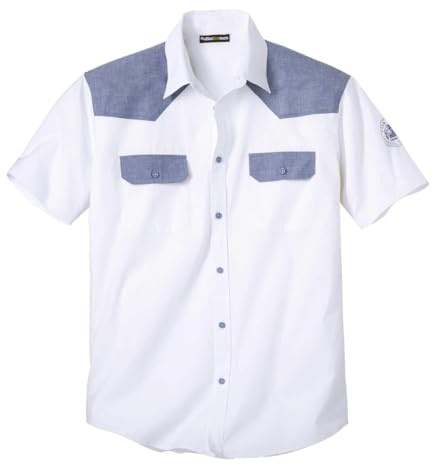 ATLAS FOR MEN - Camicia da Uomo in Cotone - Maniche Corte - Stile Chic e Casual - Disponibile nelle Taglie Grandi da M a 5XL
