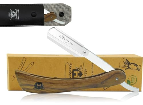 Professional Cut Throat Razor Kit for Men - Barber Grade Single Edge Blade Straight Razor - Premium Choice Mens Razors for Shaving - Essential Cutthroat Barber Razor for Hair and Beard Enthusiasts