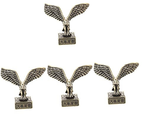 ABOOFAN 4 Stück Messingverzierungen Adler-skulptur Autoverkleidung Briefbeschwerer Aus Messing Adler Aus Messing Tierische Sammelfigur Miniaturspielzeug Auto- Schmuckstücke Wagen Büro