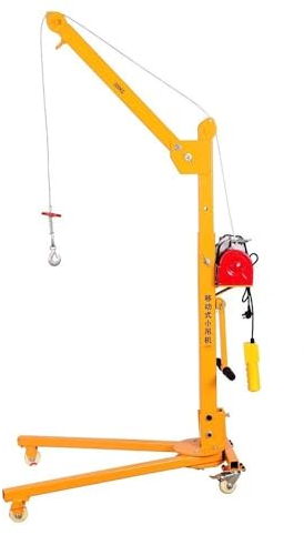 DDKYHU Mobiler handbetriebener tragbarer Kran, zusammenklappbarer Kleiner Haushaltshebekran YIJIAN (Farbe: 200 kg, handgekurbelt + elektrisch 12 V) (Elektrisch 300 kg, 220 V)
