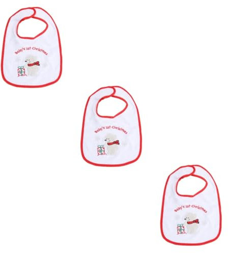 VICASKY 3St -Lätzchen weihnachtsgeschenke weihnachtspräsente Lätzchen füttern Lätzchen aus Baumwolle Babylätzchen Babyspeicheltuch Speichel Handtuch Baumwolle Polyester Weiß